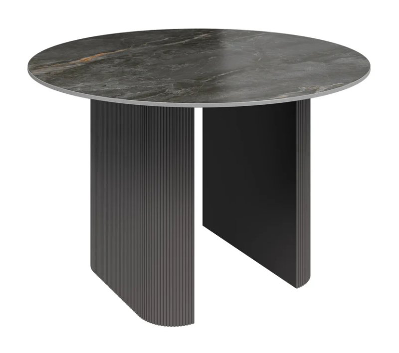 Santos 120cm Round Gloss Grey Ceramic Dining Table Santos 120cm Round Gloss Grey Ceramic Dining Table