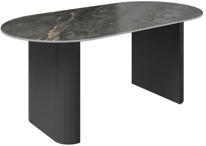Santos 180 x 90cm Oval Gloss Grey Ceramic Dining Table Santos 180 x 90cm Oval Gloss Grey Ceramic Dining Table