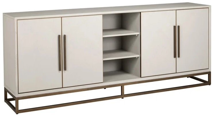 Whitebone Brass 225cm 4 Door Sideboard by Richmond Interiors Whitebone Brass 225cm 4 Door Sideboard by Richmond Interiors