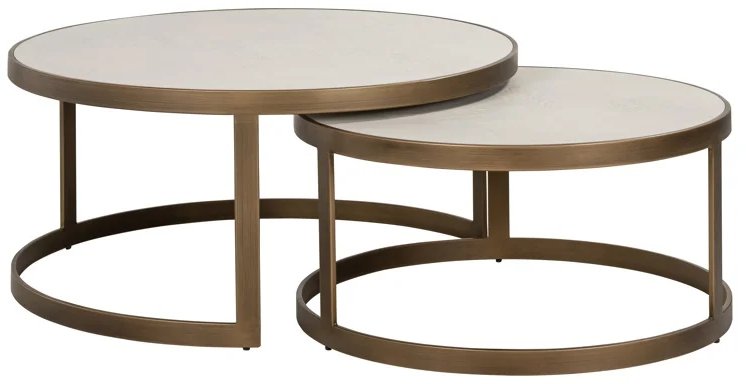 Whitebone Brass Nest of Coffee Tables Whitebone Brass Nest of Coffee Tables