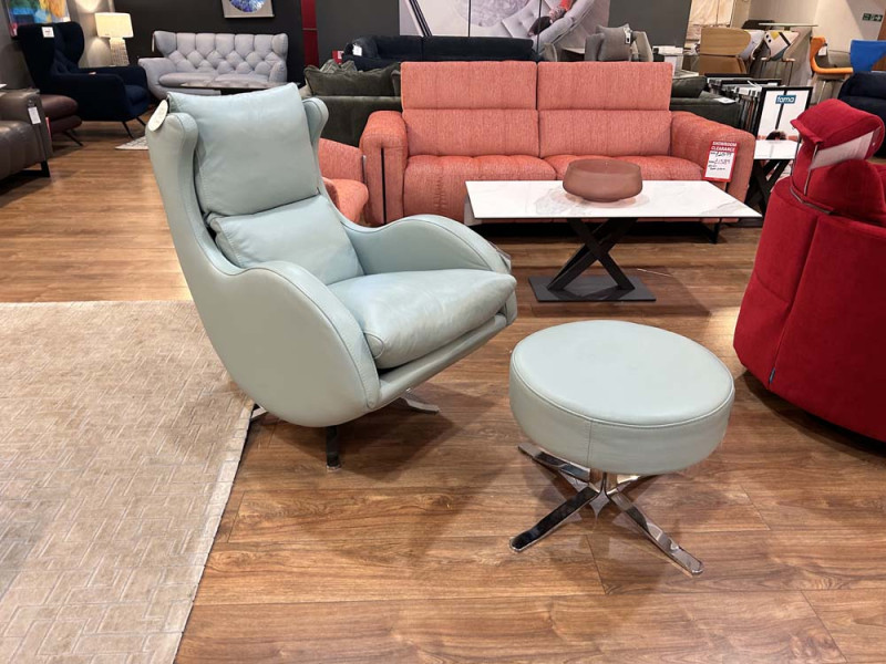 Lenny Chair & Footstool Set by Fama (Showroom Clearance) Lenny Chair & Footstool Set by Fama (Showroom Clearance)