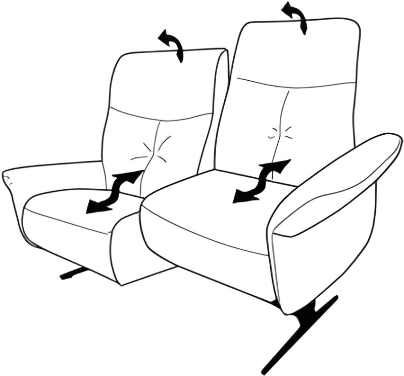 Loona 2.5 Seater Electric Recliner Sofa with Lift & Rise in Right Seat (4484-36QR) by Himolla Loona 2.5 Seater Electric Recliner Sofa with Lift & Rise in Right Seat (4484-36QR) by Himolla