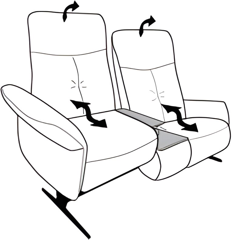 Loona 2.5 Seater Electric Recliner Sofa with Table & Light and Lift & Rise in Left Seat (4484-33QR) Loona 2.5 Seater Electric Recliner Sofa with Table & Light and Lift & Rise in Left Seat (4484-33QR)