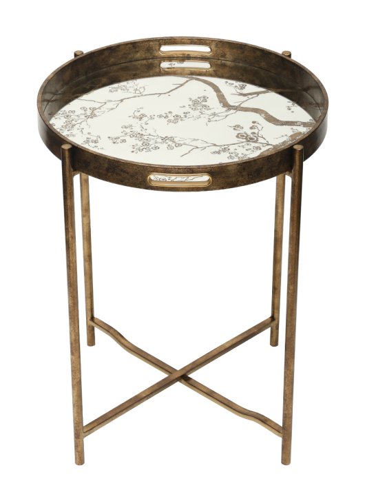 Antique Gold And Mirror Top End Table Antique Gold And Mirror Top End Table