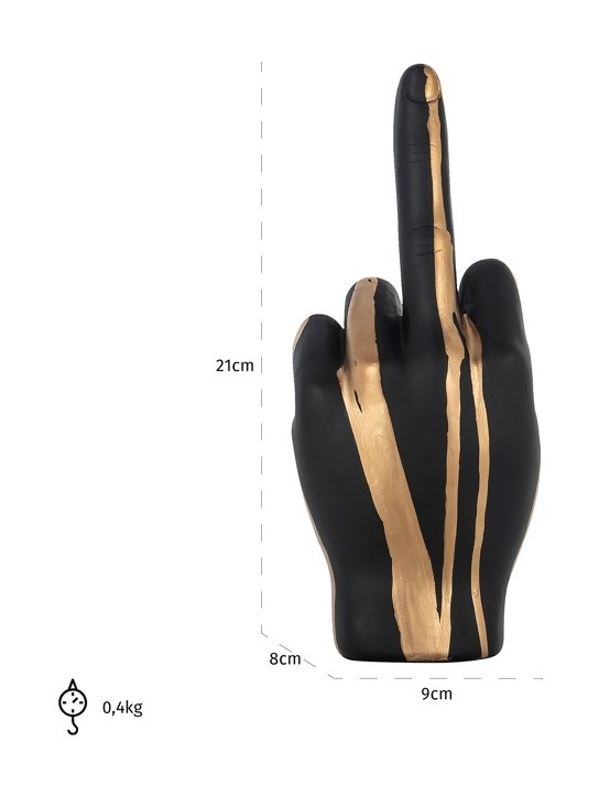 Decorative object hand digitus (Black/gold) Decorative object hand digitus (Black/gold)