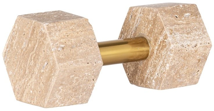 Deco object Dumble beige / shiny brass (Beige) Deco object Dumble beige / shiny brass (Beige)