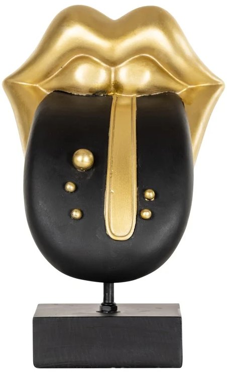 Decorative object Tongue (Black/gold) Decorative object Tongue (Black/gold)
