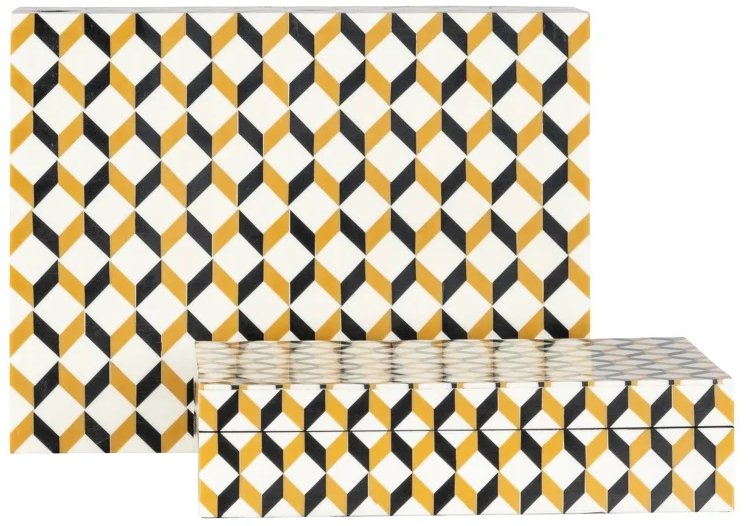 Storage box Frences set of 2 (Black/gold) Storage box Frences set of 2 (Black/gold)