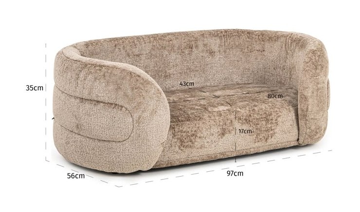Pet bed Bingo taupe chenille (Bergen 104 taupe chenille) Pet bed Bingo taupe chenille (Bergen 104 taupe chenille)