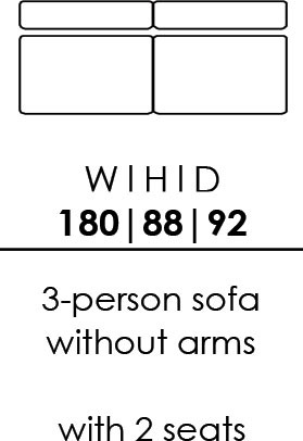 Skandia 3 Person Sofa Without Arms - 2 Seats (BO90) Skandia 3 Person Sofa Without Arms - 2 Seats (BO90)
