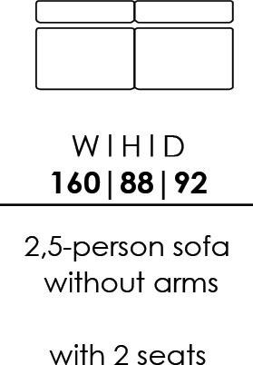 Skandia 2.5 Person Sofa Without Arms - 2 Seats (BO80) Skandia 2.5 Person Sofa Without Arms - 2 Seats (BO80)