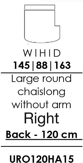 Skandia Large Round Chaise longue Without Arm (Right) - (UO120HA15) Skandia Large Round Chaise longue Without Arm (Right) - (UO120HA15)