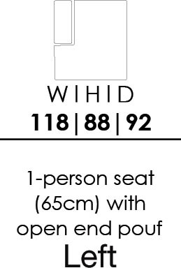 Skandia 2680 1 Person Seat with Open End Pouf - Left - (X65V) Skandia 2680 1 Person Seat with Open End Pouf - Left - (X65V)