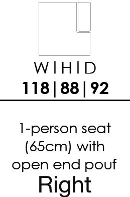 Skandia 1 Person Seat with Open End Pouf - Right - (X65H) Skandia 1 Person Seat with Open End Pouf - Right - (X65H)