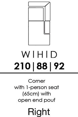 Skandia Corner with 1 Person Seat (65cm) with Open End Pouf - Right - (HJX65H) Skandia Corner with 1 Person Seat (65cm) with Open End Pouf - Right - (HJX65H)