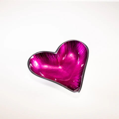 Brushed Pink Heart Dish Small 11cm Brushed Pink Heart Dish Small 11cm