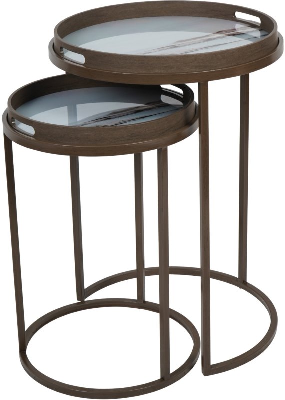 Blurred Seascape Set of 2 Side Tray Tables Blurred Seascape Set of 2 Side Tray Tables