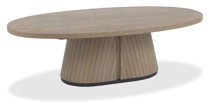 Luma Grey Oiled Oak & Peppercorn Oval Coffee Table Luma Grey Oiled Oak & Peppercorn Oval Coffee Table