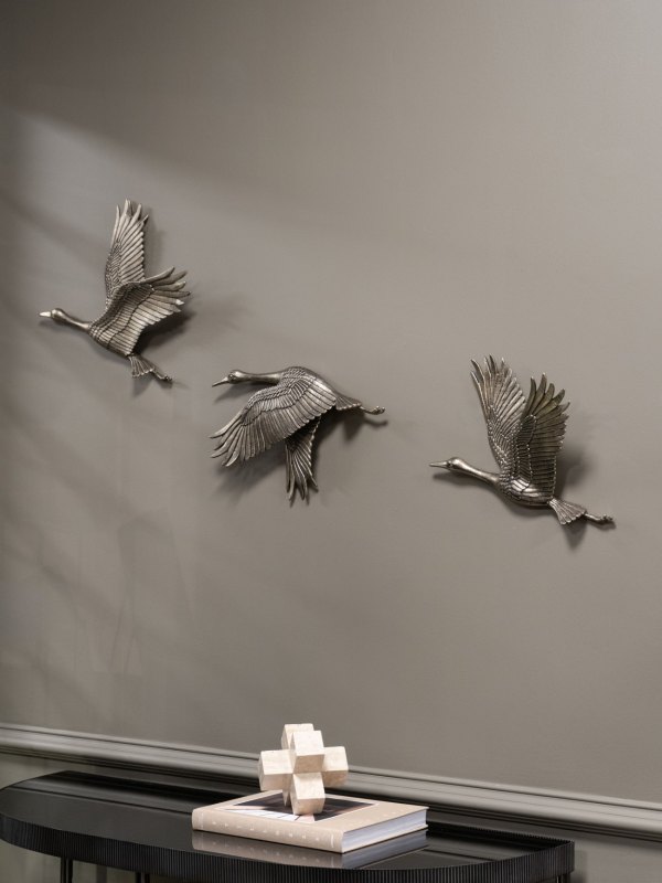 Cranes Trio Cast Aluminium Wall Art Cranes Trio Cast Aluminium Wall Art