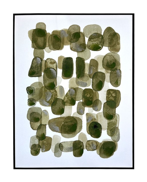 62x82 Framed Abstract Canvas Green 62x82 Framed Abstract Canvas Green