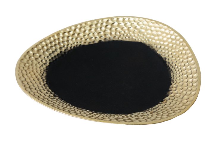 35cm Black and Textured Light Gold Metal Dish 35cm Black and Textured Light Gold Metal Dish