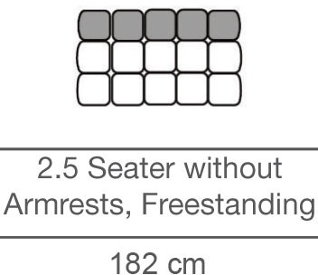 Kingsley 2.5 Seater without Armrests - Free-Standing (182cm) by 3C Candy Kingsley 2.5 Seater without Armrests - Free-Standing (182cm) by 3C Candy