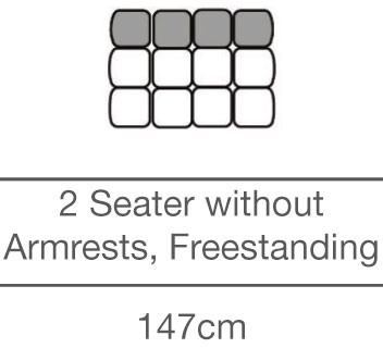 Kingsley 2 Seater without Armrests - Free-Standing (147cm) by 3C Candy Kingsley 2 Seater without Armrests - Free-Standing (147cm) by 3C Candy