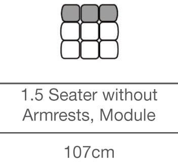 Kingsley 1.5 Seater without Armrests Module (107cm) by 3C Candy Kingsley 1.5 Seater without Armrests Module (107cm) by 3C Candy