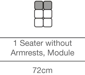 Kingsley 1 Seater without Armrests Module (72cm) by 3C Candy Kingsley 1 Seater without Armrests Module (72cm) by 3C Candy