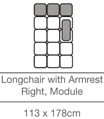 Kingsley Longchair with Armrest Right Module (113cm x 178cm) by 3C Candy Kingsley Longchair with Armrest Right Module (113cm x 178cm) by 3C Candy
