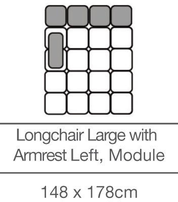 Kingsley Longchair Large with Armrest - Left - Module (148cm x 178cm) by 3C Candy Kingsley Longchair Large with Armrest - Left - Module (148cm x 178cm) by 3C Candy