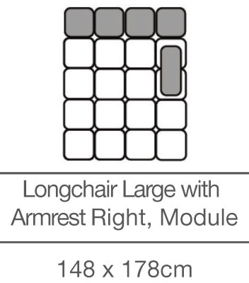 Kingsley Longchair Large with Armrest - Right - Module (148cm x 178cm) by 3C Candy Kingsley Longchair Large with Armrest - Right - Module (148cm x 178cm) by 3C Candy