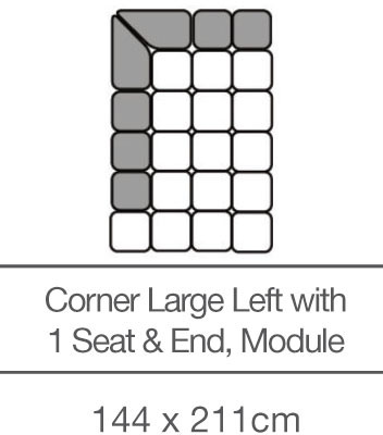 Kingsley Corner Element Large with 1 Seat and End - Left - Module (144 cm x 211cm) by 3C Candy Kingsley Corner Element Large with 1 Seat and End - Left - Module (144 cm x 211cm) by 3C Candy