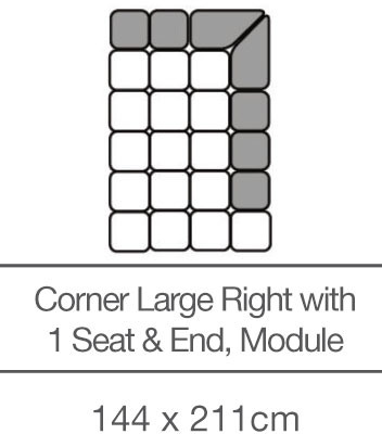 Kingsley Corner Element Large with 1 Seat and End - Right - Module (144 cm x 211cm) by 3C Candy Kingsley Corner Element Large with 1 Seat and End - Right - Module (144 cm x 211cm) by 3C Candy