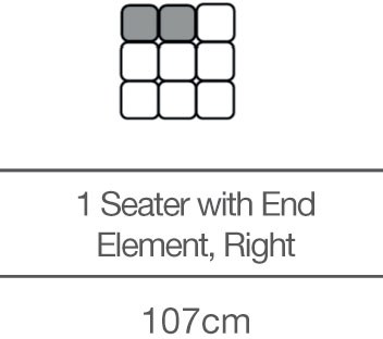 Kingsley 1 Seater with End Element - Right (107cm) by 3C Candy Kingsley 1 Seater with End Element - Right (107cm) by 3C Candy