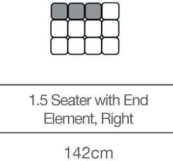 Kingsley 1.5 Seater with End Element - Right (142cm) by 3C Candy Kingsley 1.5 Seater with End Element - Right (142cm) by 3C Candy