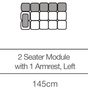 Kingsley 2 Seater Module with Armrest - Left (145cm) by 3C Candy Kingsley 2 Seater Module with Armrest - Left (145cm) by 3C Candy