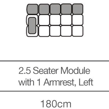 Kingsley 2.5 Seater Module with Armrest - Left (180cm) by 3C Candy Kingsley 2.5 Seater Module with Armrest - Left (180cm) by 3C Candy