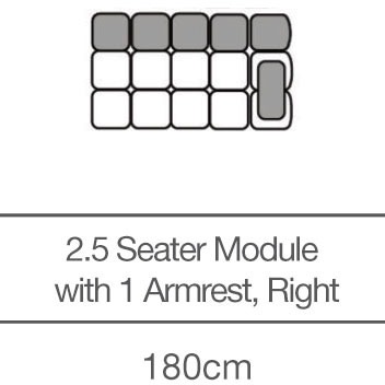 Kingsley 2.5 Seater Module with Armrest - Right (180cm) by 3C Candy Kingsley 2.5 Seater Module with Armrest - Right (180cm) by 3C Candy