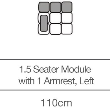 Kingsley 1.5 Seater with Armrest - Left (110cm) by 3C Candy Kingsley 1.5 Seater with Armrest - Left (110cm) by 3C Candy