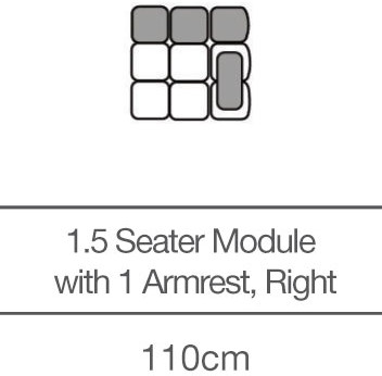 Kingsley 1.5 Seater with Armrest - Right (110cm) by 3C Candy Kingsley 1.5 Seater with Armrest - Right (110cm) by 3C Candy