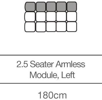 Kingsley 2.5 Seater Armless Sofa Add-On Module - Left (180cm) by 3C Candy Kingsley 2.5 Seater Armless Sofa Add-On Module - Left (180cm) by 3C Candy