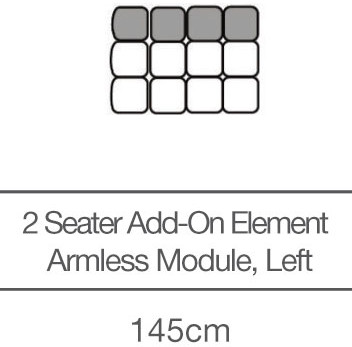 Kingsley 2 Seater Armless Sofa Add-On Module - Left (145cm) by 3C Candy Kingsley 2 Seater Armless Sofa Add-On Module - Left (145cm) by 3C Candy