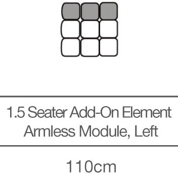 Kingsley 1.5 Seater without Armrests Add-On Module - Left (110cm) by 3C Candy Kingsley 1.5 Seater without Armrests Add-On Module - Left (110cm) by 3C Candy