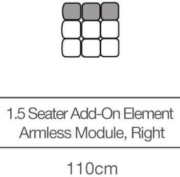 Kingsley 1.5 Seater without Armrests Add-On Module - Right (110cm) by 3C Candy Kingsley 1.5 Seater without Armrests Add-On Module - Right (110cm) by 3C Candy