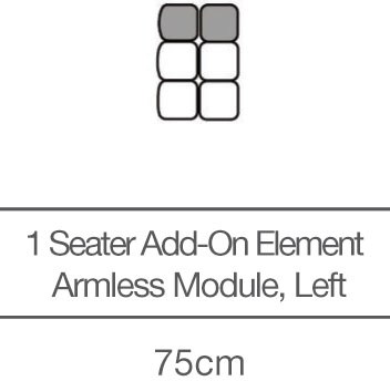 Kingsley 1 Seater without Armrests Add-On Module - Left (75cm) by 3C Candy Kingsley 1 Seater without Armrests Add-On Module - Left (75cm) by 3C Candy