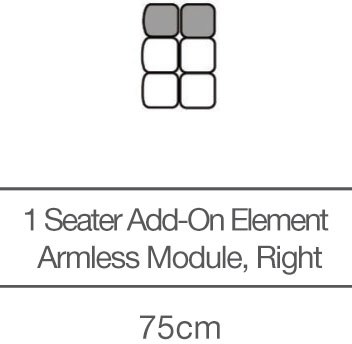 Kingsley 1 Seater without Armrests Add-On Module - Right (75cm) by 3C Candy Kingsley 1 Seater without Armrests Add-On Module - Right (75cm) by 3C Candy