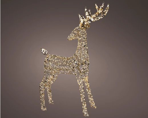 Micro LED Reindeer Flashing Outdoor Effect Gold/Warm 130cms Micro LED Reindeer Flashing Outdoor Effect Gold/Warm 130cms