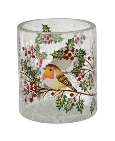 Robin & Holly Tealight 7cm Robin & Holly Tealight 7cm