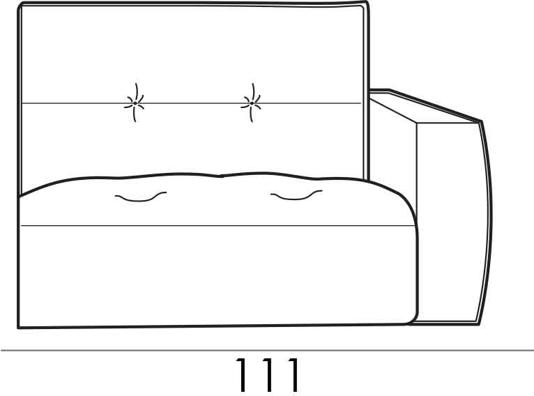 Gravina Maxi Armchair Section Right - Slim Arm Version (111cm) by Italia Living Gravina Maxi Armchair Section Right - Slim Arm Version (111cm) by Italia Living